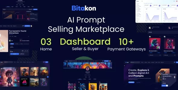 Bitakon v1.0.8 - AI Prompt Buy Selling Marketplace (Multi Seller)