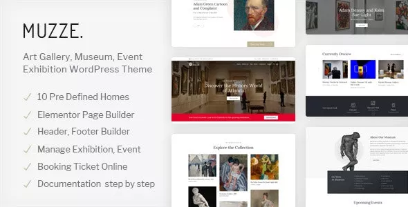 Muzze v1.5.2 - Museum Art Gallery Exhibition WordPress Theme