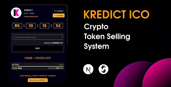 KREDICT - ICO Crypto Token Selling System, Multi Currency, Multi Wallet