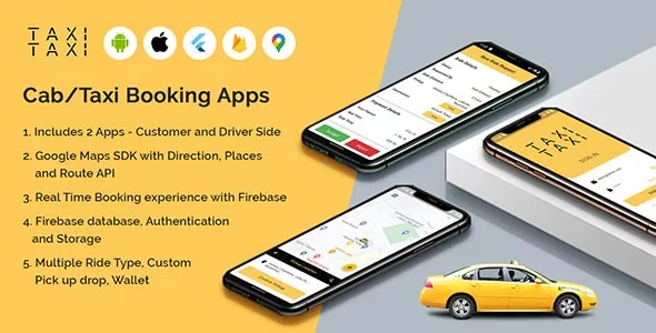 Taxi Taxi v2.0 - Flutter Cab/Taxi Booking Apps