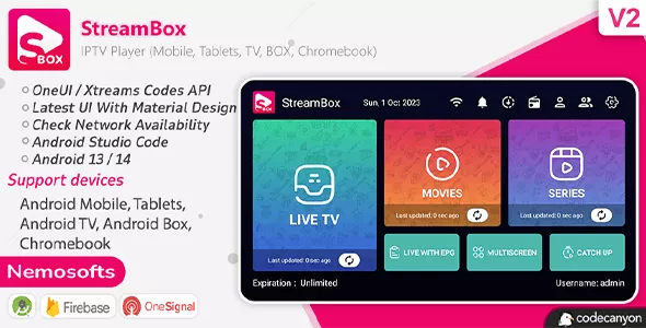 StreamBox v2.0 - IPTV Player (Android Mobile, Tablets, TV, BOX, Chromebook)