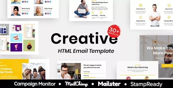 Creative - Multipurpose Responsive Email Template 30+ Modules Mailchimp