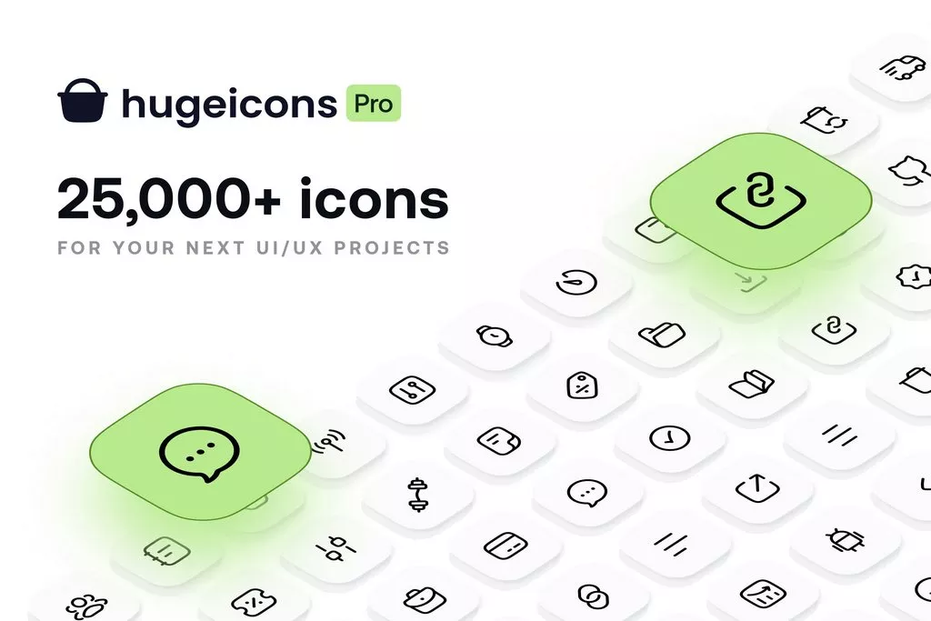 Hugeicons Pro - 25,000+ Icons