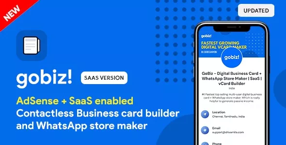 GoBiz v5.1.0 - Digital Business Card + WhatsApp Store Maker, SaaS, vCard Builder