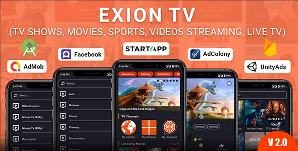 Exion TV v2.0 - Watch Live TV with Movies (Live Streaming, IPTV, Shows, Series)