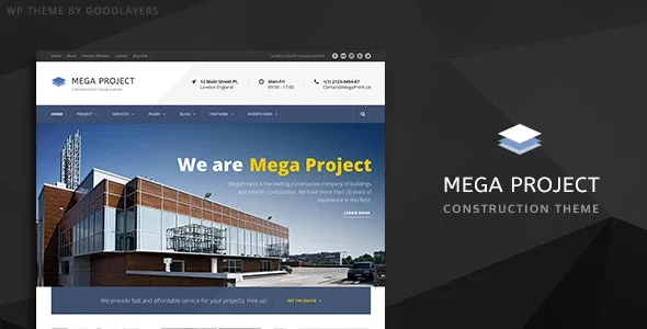 Mega Project v1.3.5 - Construction WordPress Theme