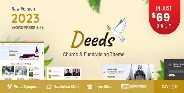 Deeds v9.5 - Best Responsive Nonprofit Church WordPress Theme