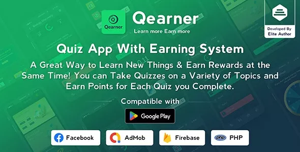 Qearner v2.0.5 - Quiz App | Android Quiz game with Earning System + Admin Panel