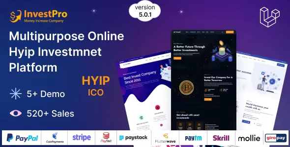Hyip InvestPro v5.0.1 - Advance HYIP & ICO Investment Wallet & Banking Platform