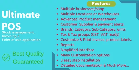 Ultimate POS v5.40 - Best ERP, Stock Management, Point of Sale & Invoicing Application