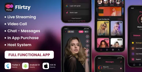 Flirtzy - Live streaming, Video Call, Chat, Host