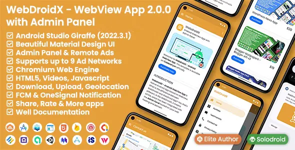 WebDroidX v2.0.0 - Android WebView App with Admin Panel