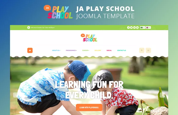 JA Playschool v2.0.2 - Colorful Joomla Template for Kids Preschool, Kindergartens