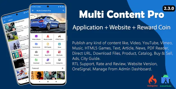 Multi Content Pro (Application and Website) v2.3.0