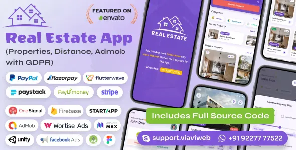 Android Real Estate App - Properties, Distance, Admob with GDPR