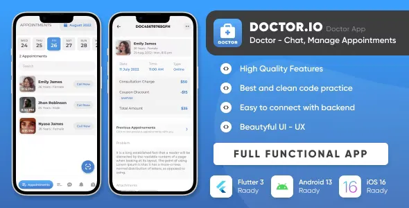 Doctor.io - Doctor App for Doctors Appointments Managements, Online Diagnostics