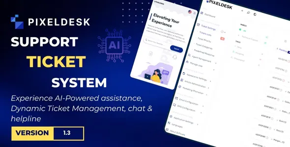 PixelDesk v1.3 - Support Ticket System with OpenAI