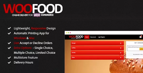 WooFood v2.6.5 - Food Ordering (Delivery/Pickup) Plugin for WooCommerce & Automatic Order Printing
