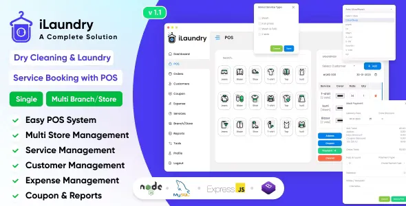 iLaundry v1.1 - Dry Cleaning & Laundry Service Booking with POS
