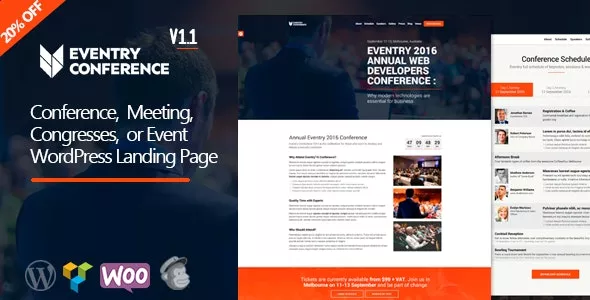 Eventry v1.2.7 - Conference Meetup Landing Page WordPress Theme