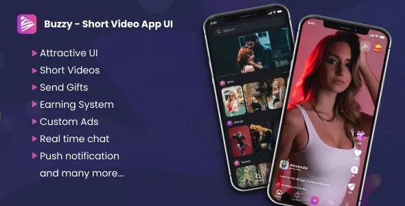 Buzzy - TikTok, Dubsmash, Triller Clone Script & Short Videos App Template