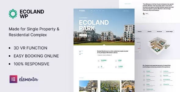 Ecoland v1.5 - Single Property WordPress Theme