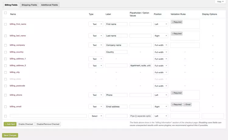 WooCommerce Checkout Field Editor v1.7.11