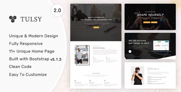 Tulsy v2.0.0 - Multipurpose Landing Page Template