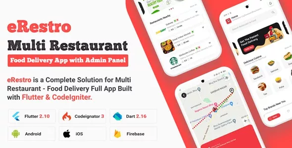 eRestro - Flutter Multi Restaurant & Vendor Marketplace - Food Ordering App for Hyperlocal Business
