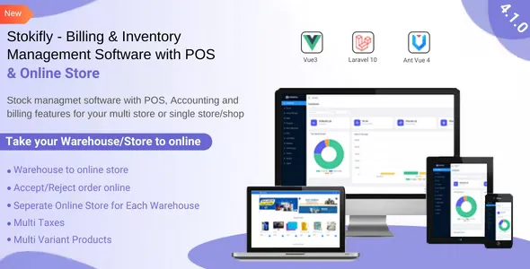 Stockifly v4.1.0 - Billing & Inventory Management with POS and Online Shop