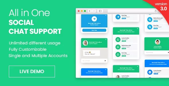 WhatsApp Chat Support & All in One v3.0 - jQuery Plugin
