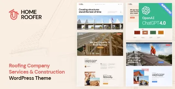 HomeRoofer v2.2 - Roofing Company Services & Construction WordPress Theme
