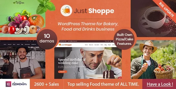 Justshoppe v12.3 - Elementor Cake, Bakery & Food WordPress