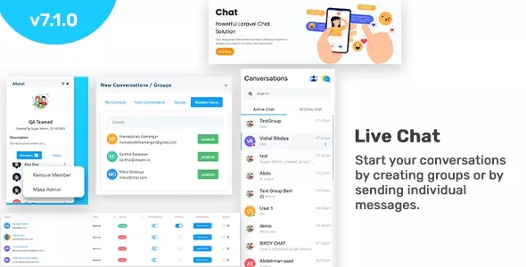 Chat - Laravel Chat App (Private + Group Chat) - Real time Chat v7.1.0