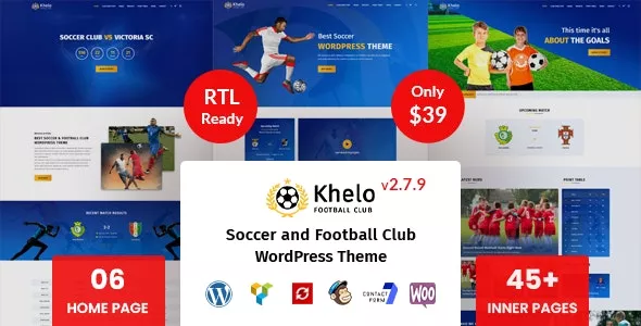 Khelo v2.8.2 - Soccer & Sports WordPress Theme