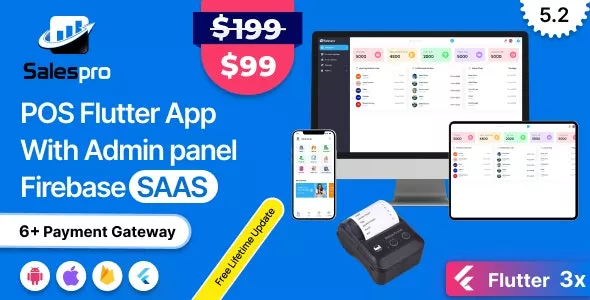 SalesPro Saas v5.2 - Flutter POS Inventory Full App + Admin Panel with Firebase