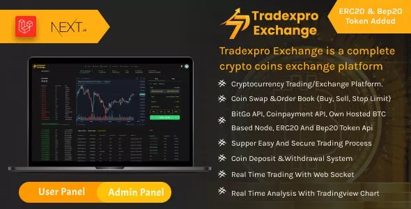 Tradexpro Exchange v1.8 - Crypto Buy Sell and Trading Platform, ERC20 and BEP20 Tokens Supported