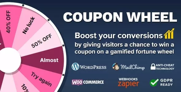 Coupon Wheel for WooCommerce and WordPress v3.5.7