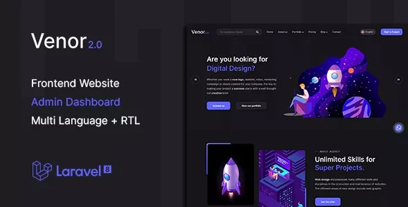 Venor v2.0 - Multipurpose Website CMS & Creative Agency Management System