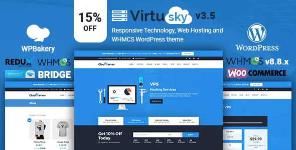 VirtuSky v3.5 - Responsive Web Hosting and WHMCS WordPress Theme