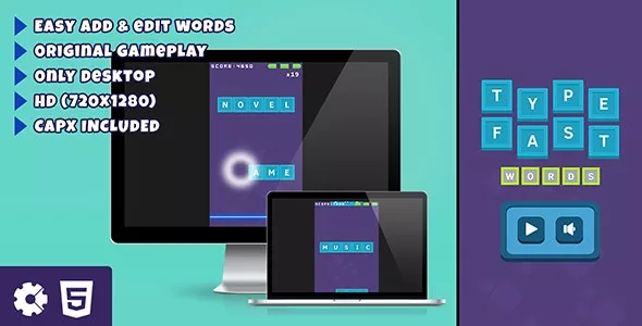 Type Fast Words - HTML5 Game