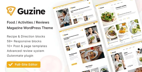 Guzine v1.2.1 - Adsense Ready Magazine WordPress Theme for Food Blogging