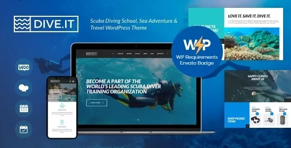 DiveIt v1.3.5 -  Scuba Diving School, Sea Adventure & Travel WordPress Theme