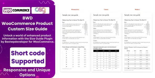BWD Product Custom Size Guide for WooCommerce
