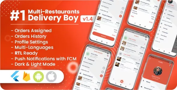 Delivery Boy for Multi-Restaurants Flutter App v1.4.0