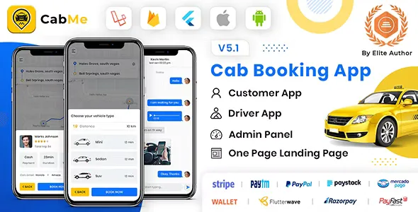 CabME v5.1 - Flutter Complete Taxi App | Taxi Booking Solution