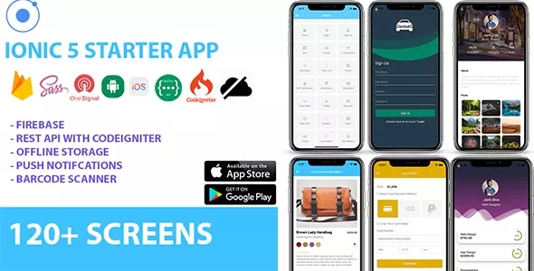 Ionic 5 / Angular 5 UI Theme / Template App - Multipurpose Starter App