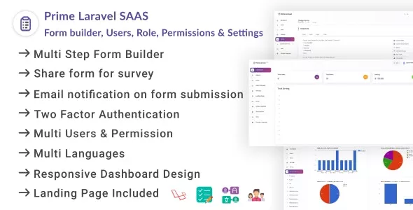 Prime Laravel Saas v1.0.6 - Form Builder, Users, Role, Permissions & Settings