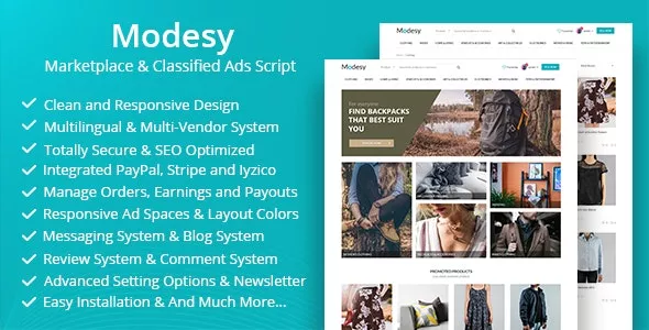 Modesy v2.4.3 - Marketplace & Classified Ads Script