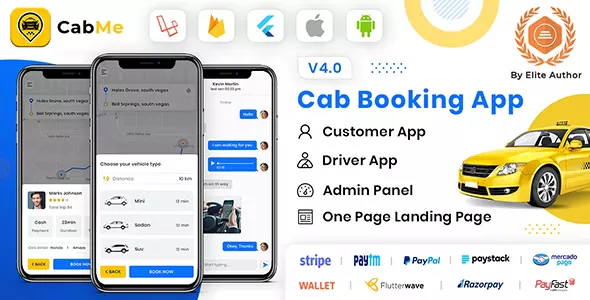 CabME v4.0 - Flutter Complete Taxi Booking Solution
